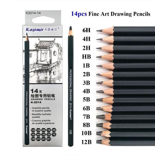 Kair Professional 14 Pcs Drawing Sketch Pencils Set Grapgite Pencil Art Supplies 6h 4h 2h Hb B 2b 3b 4b 5b 6b 7b 8b 10b 12b