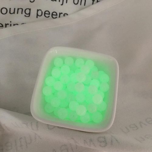 12pcs Round Stone Luminous Beads, The Jewelry Yellow Green