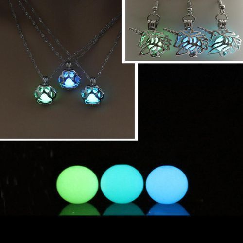 12pcs Round Stone Luminous Beads, The Jewelry Yellow Green