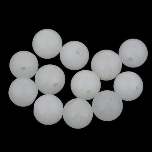 12pcs Round Stone Luminous Beads, The Jewelry Yellow Green