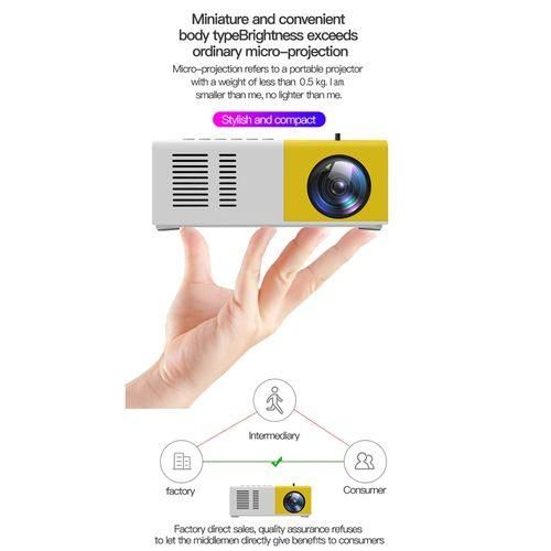 J9 1920x1080P 15 ANSI Portable Home Theater Mini LED HD Digital Projector, Basic Version, AU PlugBlack White