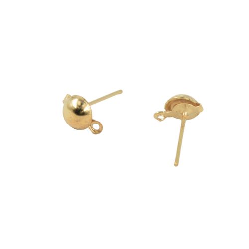 100pcs Gold Half Round Ear Stud Earrings Blanks Settings Jewelry Gold