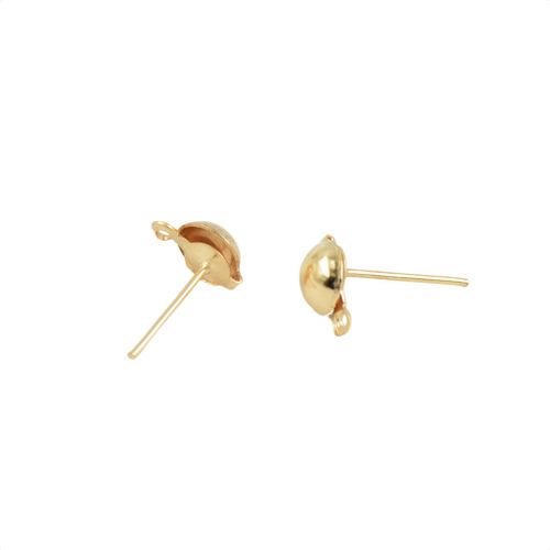 100pcs Gold Half Round Ear Stud Earrings Blanks Settings Jewelry Gold