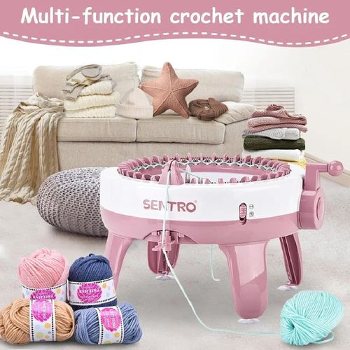 Knitting Machine, 48 Needles Knitting Loom Crochet Machine, Weaving Loom for Adults Children, Weaving Kit for DIY Scarves, Bags, Hats, Mittens, Socks, Dolls