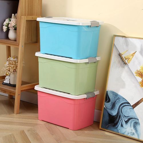 Large Plastic Storage Box Thickened Storage Box Clothes Storage Household Portable Storage Box with Lid Storage Box Storage Box