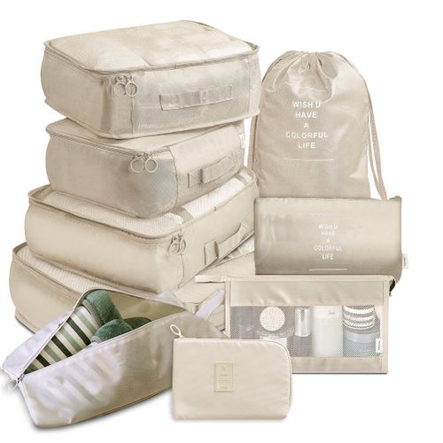 Thickened Twill New Travel Storage Bag Nine-piece Set