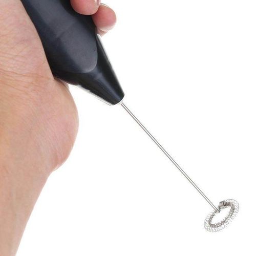 Hand Held Electric Egg Beater Coffee Milk Creamer Bubble Mixer Stainless Steel Black