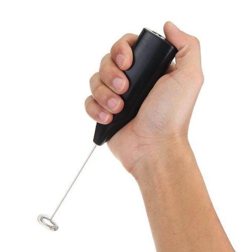 Hand Held Electric Egg Beater Coffee Milk Creamer Bubble Mixer Stainless Steel Black