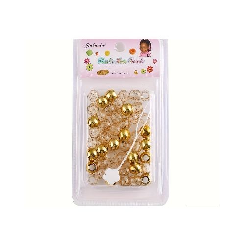 100pcs Braid Hair Beads - White, Gold