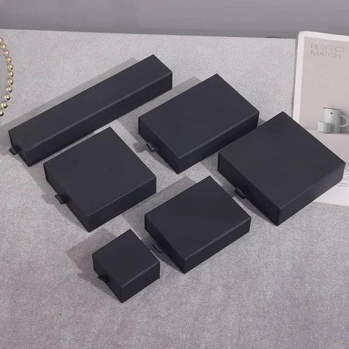 Jewellery Packaging Boxes Jewelry White Drawer Paper Box Gift Sliding-Black