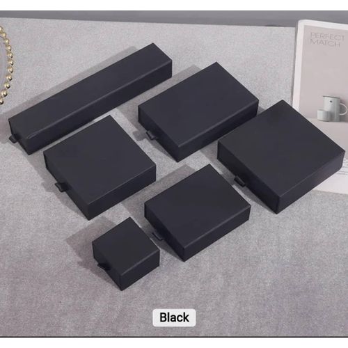 Jewellery Packaging Boxes Jewelry White Drawer Paper Box Gift Sliding-Black