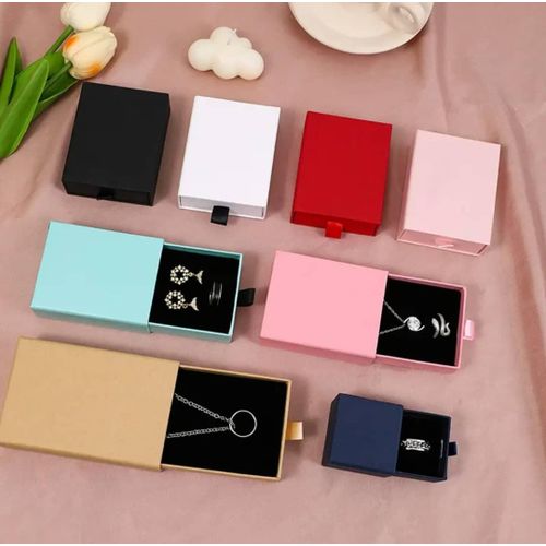 Jewellery Packaging Boxes Jewelry White Drawer Paper Box Gift Sliding-Black