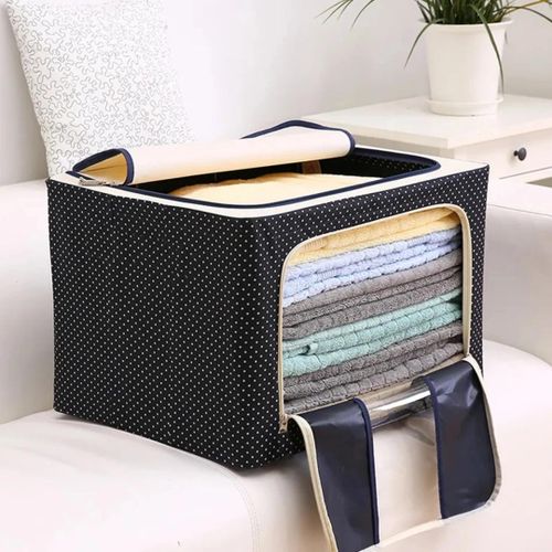 3pcs Oxford Cloth Foldable Storage Boxes (100L , 66L and 25L /Big  medium and small)  - multicolor