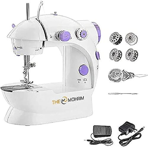 Mini Sewing Machine Adjustable Portable Electric Sewing Machine with Foot Pedal 2-Speed Double Thread Handheld Sewing Embroidery Machine