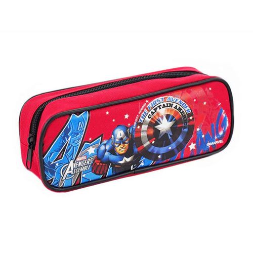 Single Zipper Red Pencil Case-Red