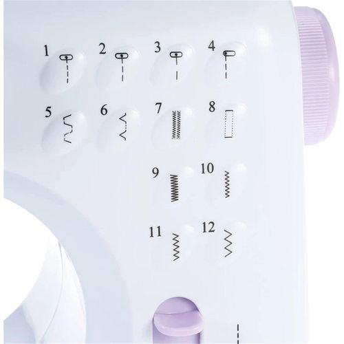 Domestic Repair Superjunter Portable Electric Mini Sewing Machine Speed Adjustable Replaceable Foot With Pedal LED Light Crafting Mending Machine 12 Built-in Stitch Patterns Easy to Use For Beginners With Overlock Function- Multicolor