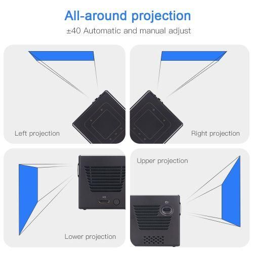 C80 DLP Portable HD Projector 120inch Giant Screen Projector Bluray 4K, Android 7.1.2, 2GB  16GB EU Plug