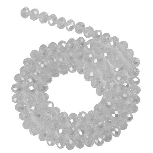 100 Crystal Glass Rondelle Faceted Beads Clear 4x6mm