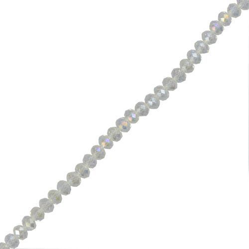 100 Crystal Glass Rondelle Faceted Beads Clear 4x6mm