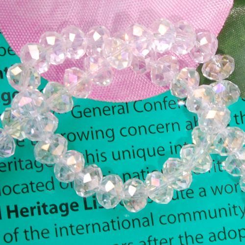 100 Crystal Glass Rondelle Faceted Beads Clear 4x6mm