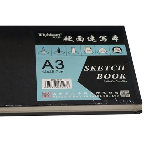 Spirral Sketch Book A3-80Sheets 100Gsm-Black