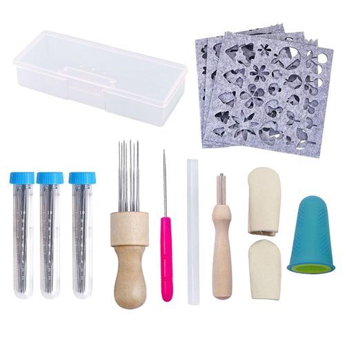 52pcs Needle Felting Tool Kit, 3 Sizes Felting Needles with Awl