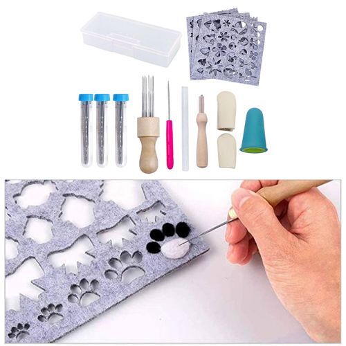 52pcs Needle Felting Tool Kit, 3 Sizes Felting Needles with Awl