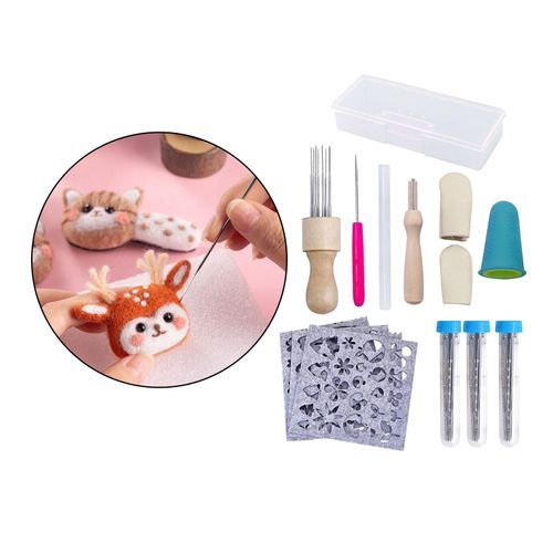 52pcs Needle Felting Tool Kit, 3 Sizes Felting Needles with Awl