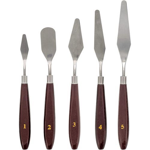 5pc Artist Pallet Knives - Brown