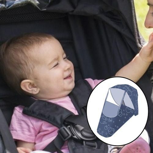 Stroller Raincover Pram Waterproof Zipper Rain Cover Wind Dark Blue