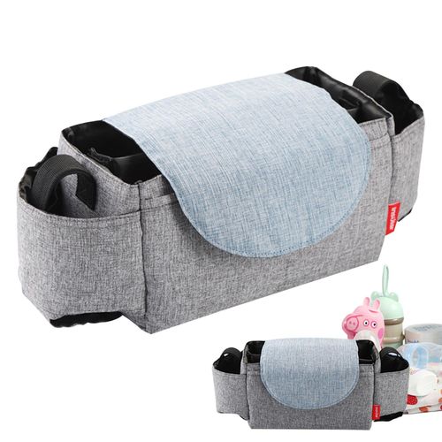 Baby Stroller Organizer Bag Large Space Stroller Organizer Bag for Diapers Phones Toys,Grey NO5111