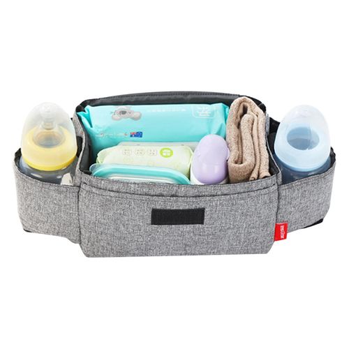 Baby Stroller Organizer Bag Large Space Stroller Organizer Bag for Diapers Phones Toys,Grey NO5111