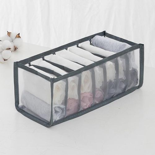 Foldable Underwear Organizer Panties Bra Drawer Storage Box Gray 7