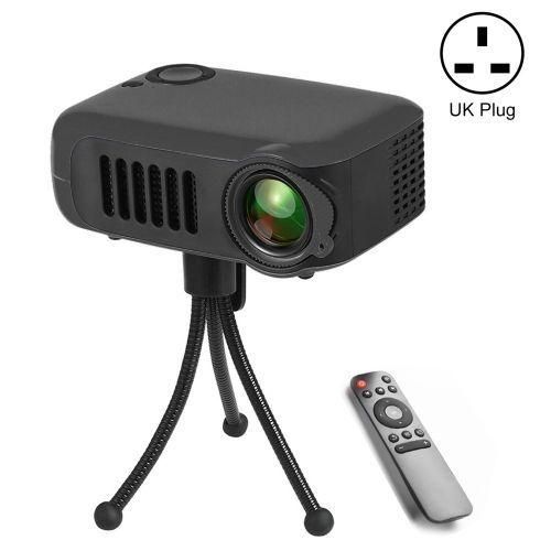 A2000 Portable Projector 800 Lumen LCD Home Theater Video Projector, Support 1080P, UK Plug Black