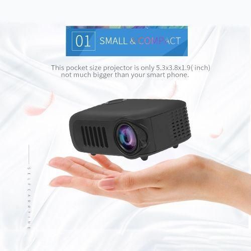 A2000 Portable Projector 800 Lumen LCD Home Theater Video Projector, Support 1080P, UK Plug Black