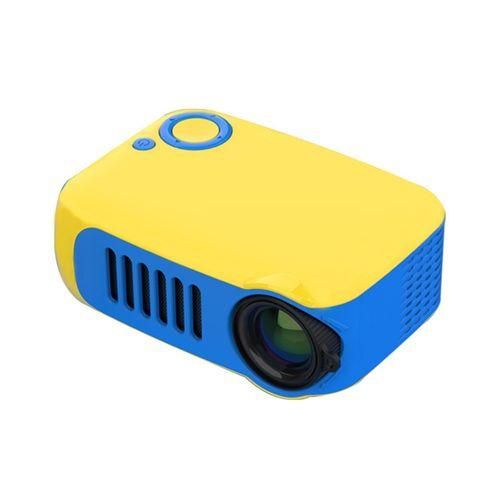 A2000 1080P Mini Portable Smart Projector Children Projector, UK PlugYellow Blue