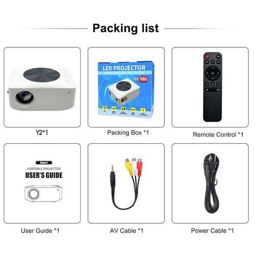 Y2 1280x720P 80ANSI Mini LCD LED Smart Projector, Plug Tpye:EU Plug