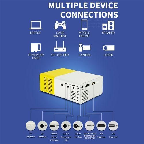 YG300 400LM Portable Mini Home Theater LED Projector With Remote ControllerYellow
