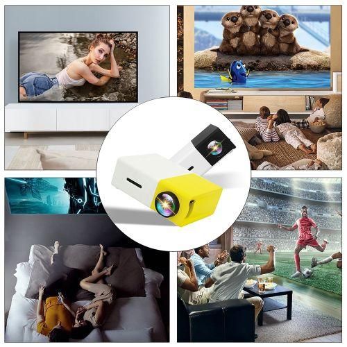 YG300 400LM Portable Mini Home Theater LED Projector With Remote ControllerYellow