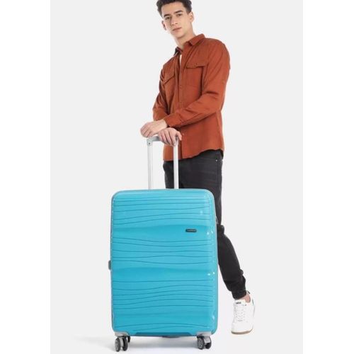 Traveler's Choice A 4 Wheel waterproof Rubber suitcase For Traveling - Blue