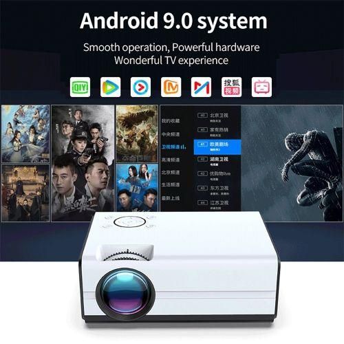 Y5 800x480P 80 ANSI Lumens Portable Home Theater LED HD Digital Projector, Android 9.0, 1G8G, UK Plug