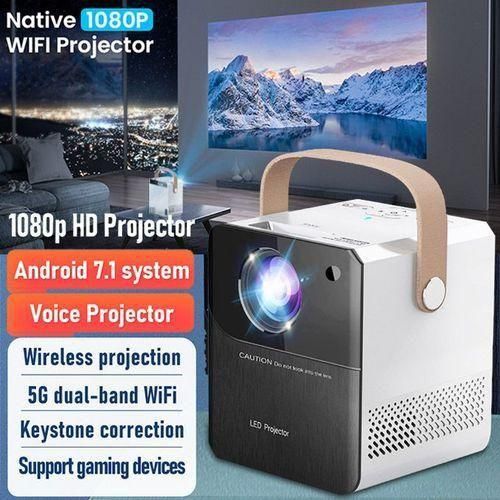 Max 200 "HD Large Screen TV Voice 1080P Projector 8GB 8000 Lumens Android Projectors Home Office