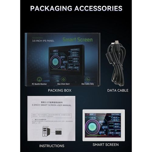 915 Generation Dual-Use Computer Sub-Screen Portable 35 Inch LCD Computer Monitoring USB Sub-Screen Desktop Computer ScreenWhite