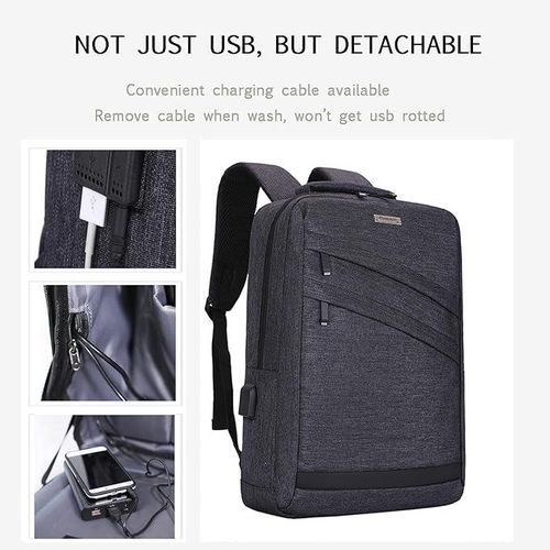 Unisex Anti Theft Laptop Backpack with USB Charging Port Water Repellent Slim College School Computer Bag Fits 14 15 15.6 Inch Slim Business Commuting Backpack