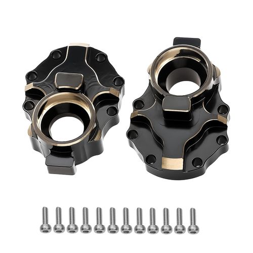2 PCS Brass Counterweight Rear Axle Door Gearbox Base Inner Cover Base Replacement for Traxxas TRX4 Remote Control Crawler Car