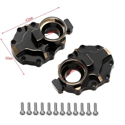 2 PCS Brass Counterweight Rear Axle Door Gearbox Base Inner Cover Base Replacement for Traxxas TRX4 Remote Control Crawler Car