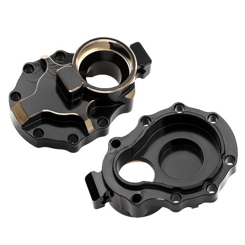 2 PCS Brass Counterweight Rear Axle Door Gearbox Base Inner Cover Base Replacement for Traxxas TRX4 Remote Control Crawler Car