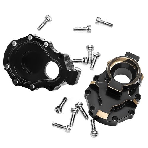 2 PCS Brass Counterweight Rear Axle Door Gearbox Base Inner Cover Base Replacement for Traxxas TRX4 Remote Control Crawler Car