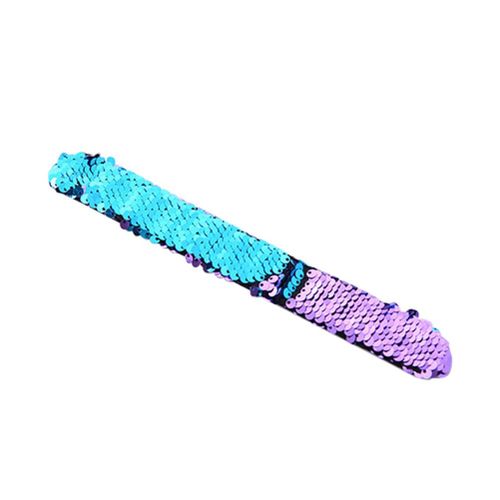 Double Colors Sequin Slap Bracelets Wristband Party Wrist Strap Kids Children Holiday Beach Party New,9 NO5119