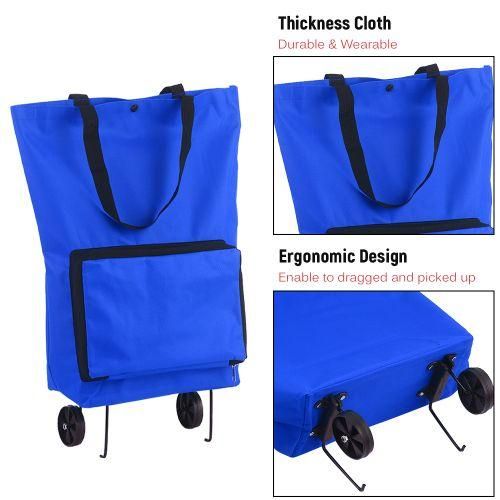 Foldable Shopping Trolley Bag With Wheels Collapsible